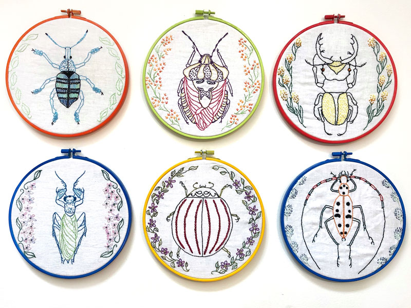 embroidery kits by lyric kinard beetles