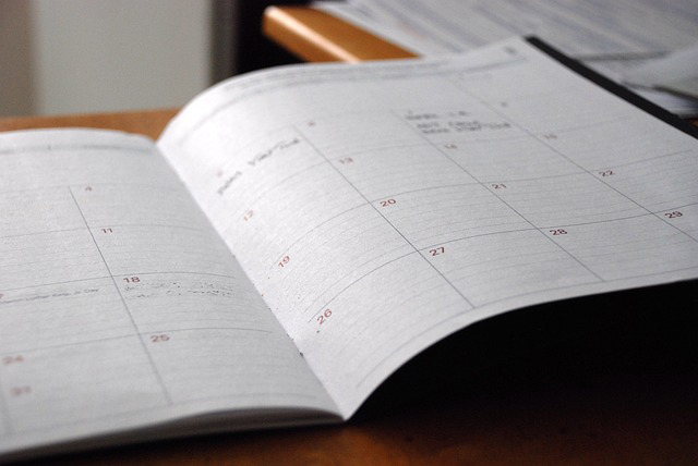 photo of calendar planning book