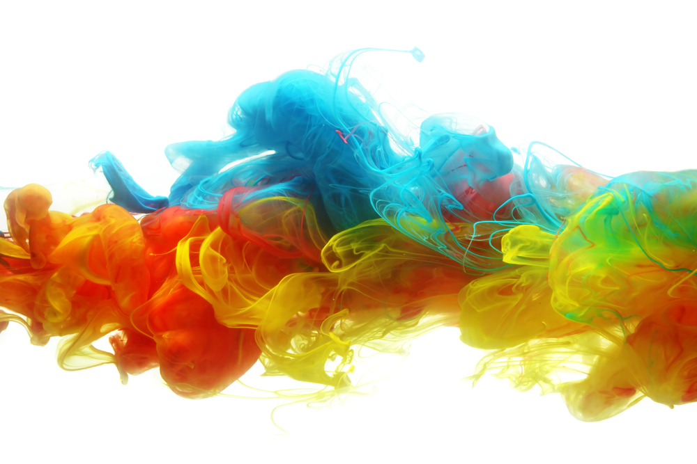 wisp colors smoke swirl on white background